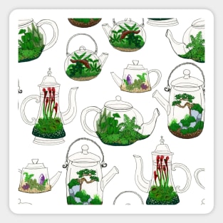 Teapot Terrarium Pattern Magnet